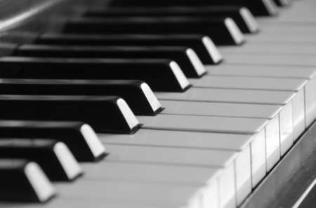 Selective focus on piano keys