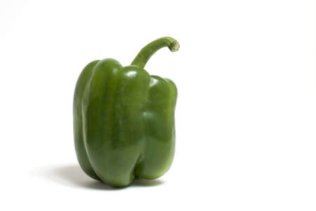 Green pepper on the white backgroundの写真素材