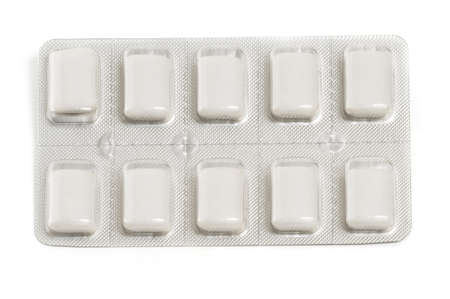 Package of nicotine gum a common quit smoking aidの写真素材