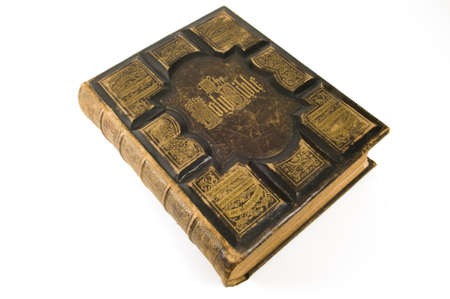 Anitque Bible isolated on a white background