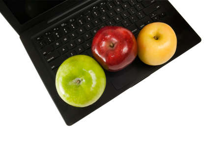 Apples on a Laptop with copy space