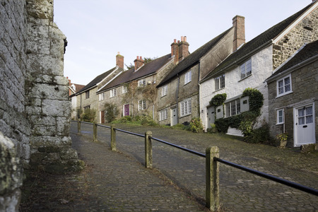 Classic English cobbled street, Shaftesbury Gold Hill