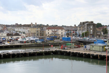 Lowestoft Harbour Showing Bascule Bridgeのeditorial素材