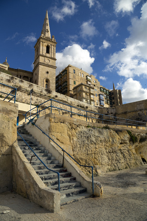 Valletta Malta, side facing Marsamxett harbour.の写真素材