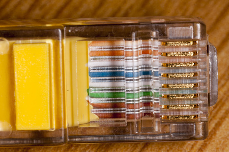 RJ45 data plug close up