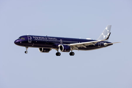 Luqa, Malta - June 24, 2022: TCS World Travel (Titan Airways) Airbus A321-253NX (REG: G-XATW)...