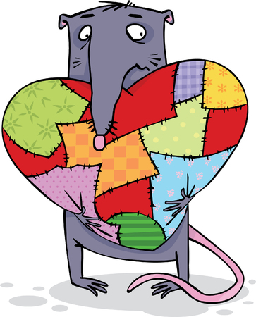 Sad old mouse with a soft heartのイラスト素材