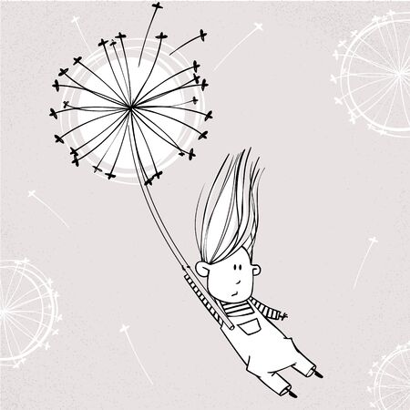 Tiny girls and plants, vector illustrationのイラスト素材