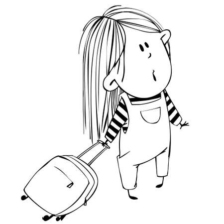 Cute little girl, vector ilustrationのイラスト素材