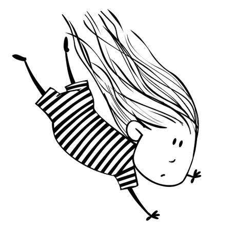Cute little girl, vector ilustrationのイラスト素材