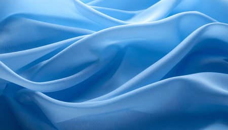 blue satin texture background close up, abstract wavy background.の素材