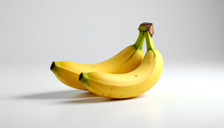 Bananas on a white background. 3D illustration. 3D rendering.の素材