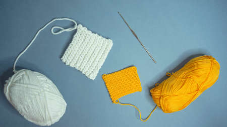 knit pattern with yellow background.の写真素材