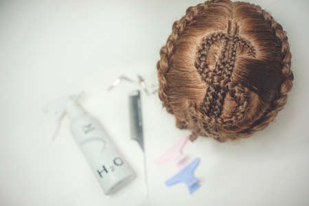 female pigtails, Senegalese braid braid, kanekalon, afrokosy, pigtails on the temple, creative youth...