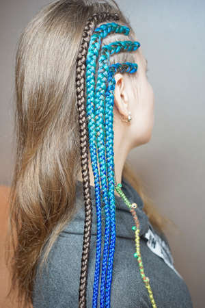 braids on the temple, shaved temple african, backgroundの写真素材