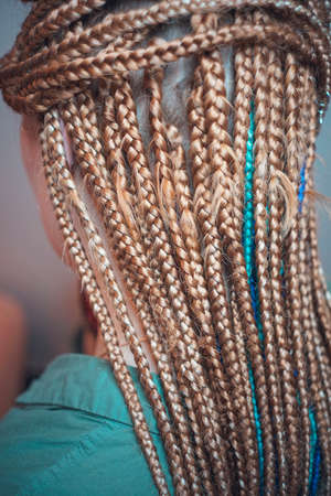 African braids, many thin braids a month laterの写真素材
