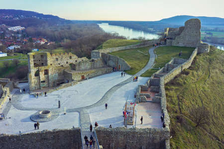 Devin castl fortress in Slovakia, photograph of the ruins
