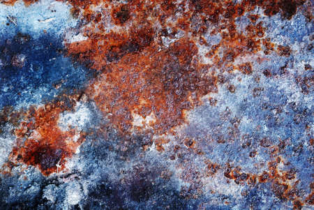 Old metallic background rusted blue and brown colorの写真素材