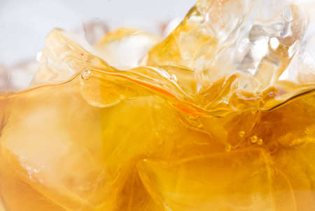 Whiskey on ice close-up stock photoの写真素材