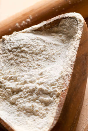 Dough utensils with white baking flourの写真素材