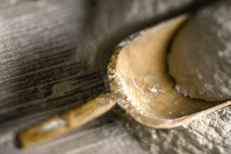 Wooden baking scoop tilt and shift playの写真素材
