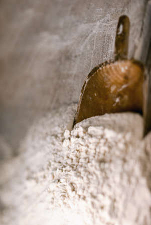 Tilt and shift defocus flour heap in a bakeryの写真素材