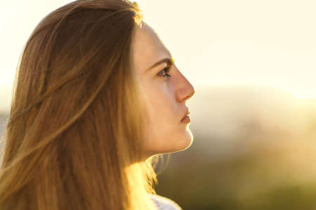 Portrait of  beautiful young woman close up