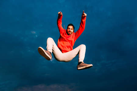 Parkour guy exercise parkour while jumpingの写真素材