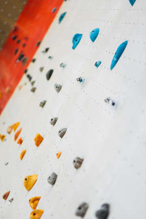 Indoor Climbing, detail of a wall climbing trainingの写真素材