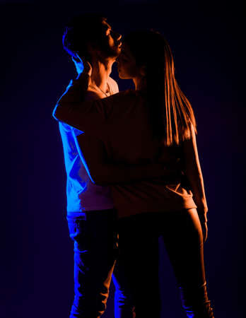 Sexy young couple embracing each other during a romantic moment