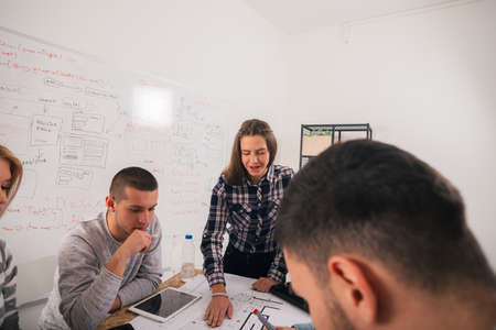 Negotiating the architectural plan, discussing the advantages and the disadvantages of the plan...