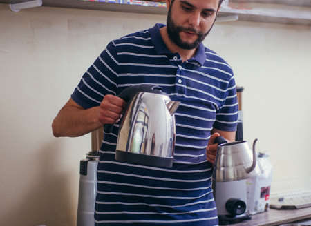 Barista cafe making coffee preparation service concept