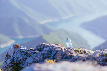A plastic bottle left in untouched nature.の写真素材