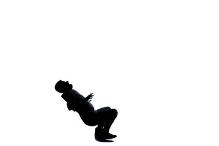 Modern man doing break dance routineの写真素材