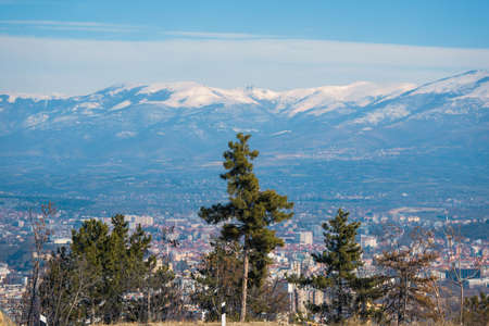 Panorama od the city, on a sunny winter dayの写真素材