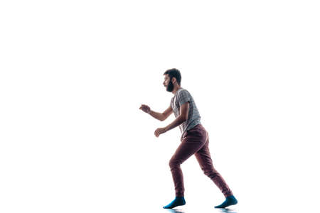 Attractive stylish man practicing modern dance choreographyの写真素材