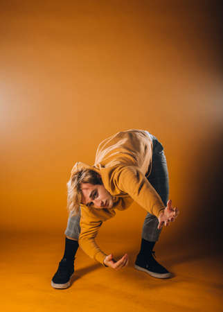 Modern dancer performing an artistic contemporary danceの写真素材