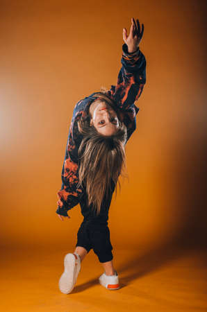 Young dance performer practicing a contemporary danceの写真素材