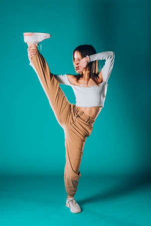 Modern and stylish dance artist during a dance exerciseの写真素材