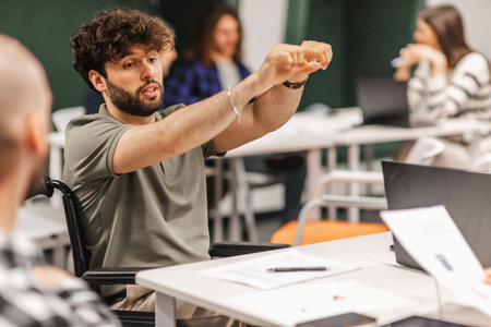 Businessman explaining with his hands
