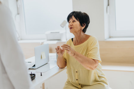 Experienced Doctor Advising Patient on Health Diagnosis and Treatmentの写真素材