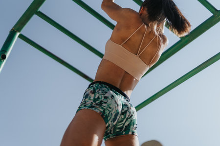 Active Female Exercising Outdoors in Park - Fitness and Healthy Lifestyle