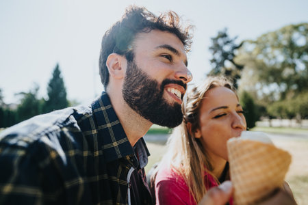 Carefree Friends Enjoying Nature in a City Park on a Sunny Day