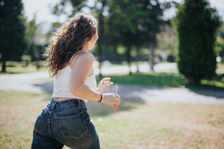 A positive, joyful scene that captures the essence of a perfect day off.