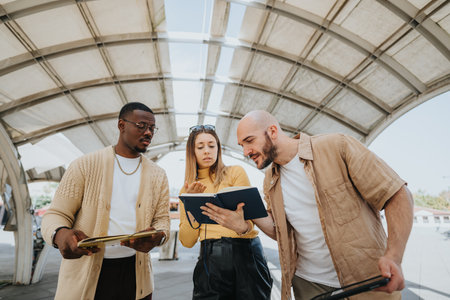 Business Professionals Collaborating on Creative Strategies for Urban Market Trends