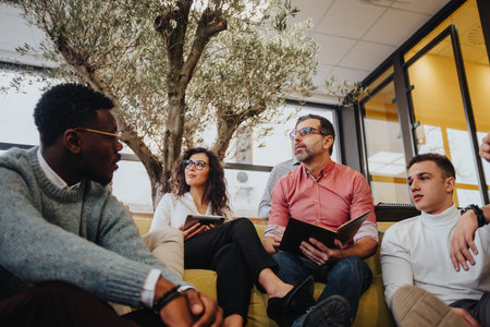 Successful Business Team Brainstorming in a Modern Corporate Office