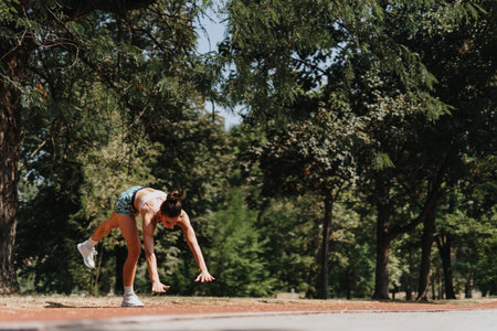 Active Athlete Showcase Fitness and Motivation in Outdoor Trainingの写真素材