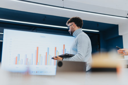 Creative businesspeople discussing marketing strategy in corporate officeの写真素材