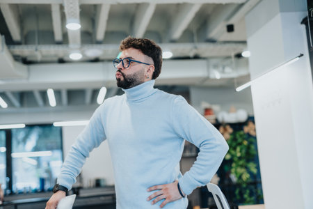 Businessman struggling discussing and signing contract for residential property sale.の写真素材