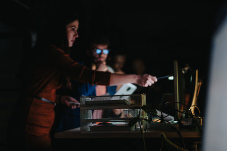 Working Late at the Creative Office for Project Development and Financial Planningの写真素材